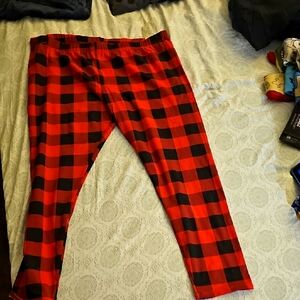 Plaid Red and Black Leggings